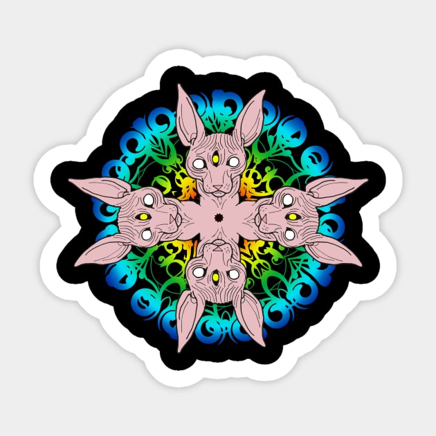 Sphynx Cat Mandala Sticker by HomicidalHugz